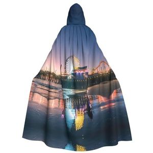 Womens Mens volledige lengte carnaval cape met capuchon cosplay kostuums mantel, 185 cm pier lichten