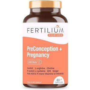FERTILIUM - Prenatale Vitamines voor Zwangerschap - Foliumzuur + Inositol + 11 Vitamines + 9 Mineralen + Q10-60 Capsules