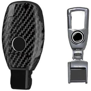 Autosleutel Hoesje W204 W205 W212 W176 GLC CLA W177 Autosleutel Case Cover Sleutelhanger PC Koolstofvezel Autosleutel Ringen Voor AMG A B C E S Klasse Autosleutel beschermhoes(2)