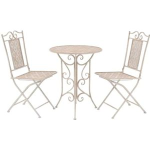 XGWKCNV Meubels select-3 Delige Bistro Set Staal Wit