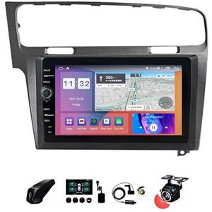 BOJONTN 22,9 cm (9 inch) Android 12 Autoradio 2 DIN voor VW Golf 7 2013-2017 met achteruitrijcamera, stuurwielbediening, Bluetooth, GPS, Navi CarPlay, draadloos, FM, WLAN (Kleur: B, Maat: S400 4 +