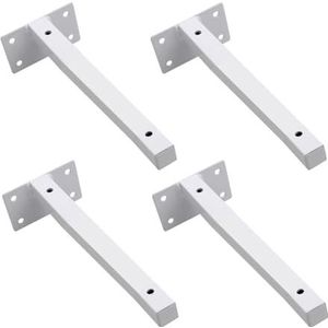 Plankdragers - Wit - Zware Plankdrager - 90-Graden Muurbeugels - 4 Stuks - 100mm