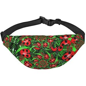 Mooie Italië Reizen Running Grote Crossbody Bag Waistpack Mode Leuke Taille Pack Outdoor Sport Waistpack, Rode lieveheersbeestje, One Size