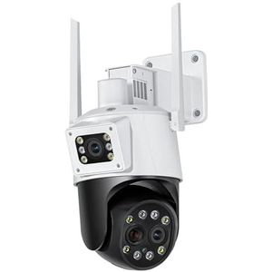 Bewakingscamera, Outdoor 6K 12MP IP Camera met 10X Optische Zoom Drie Len Lens Dual Screen Surveillance 4K 8MP Video CCTV Beveiligingscamera(6K 12MP NO Card)