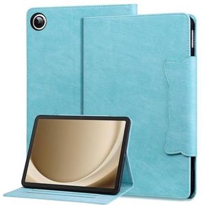 Hoes voor Samsung Galaxy Tab A9+/A9 Plus 11'' 2023, Pu Leren Hoesje met Kaartvakken, Magnetische Sluiting, Kijkhoek Vanuit Meerdere Hoeken,Sky blue