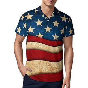 Star And Stripe USA Flag Heren Golf Polo-Shirt Zomer Korte Mouw T-Shirt Casual Sneldrogende Tees 4XL