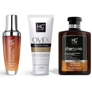 HC Care Shampoo en Ovex en HC Complex 100% Kruiden Haarverzorging Set | 340ml + Lotion + Anti-Vet Shampoo