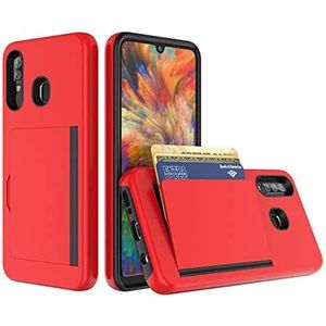 Voor Samsung Galaxy A50 A30 A20 SM-A505FN/DS A305FN A205FN Case Candy Kleur Armor Business Card Slot Cover Voor S10 S20 PLUS, Case, Rood, Galaxy S10e 5.8 INCH