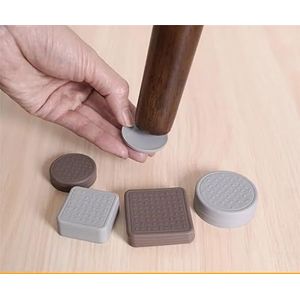 4-8 stks/partij Ronde/Vierkante Siliconen Sofa Voet Pad Meubilair Stoel Cover Mute Kruk Beschermende Tafelpoot Patch bed Anti Slip Fixer (Color : Brown-Round-50mm)