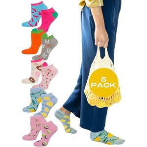 soxo Kleurrijke Lage Sokken Dames Cadeau Voor Vrouwen Happy Socks Katoenen Damessokken 35-40 5 Voedsel 5 Paar