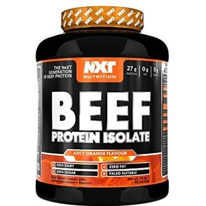 NXT Nutrition Rundvlees Proteïne Isolaat Poeder - Eiwitpoeder rijk aan natuurlijke aminozuren - paleo, keto-vriendelijk - zuivel- en glutenvrij - spierherstel | 1,8 kg (oranje)
