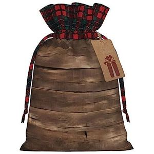 Rustieke Oude Schuur Hout Ambachtelijk vervaardigde Trekkoord Jute Gift Bags-Herbruikbare Kerst Gift Zakken Voor Feestelijke Gelegenheden