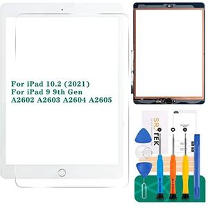 voor iPad 9e generatie touchscreen voor iPad 9 A2602 Screen Vervanging voor iPad 10.2 2021 Digitizer A2603 A2604 A2605 Glas Sensor Panel (met Home-knop) (wit)