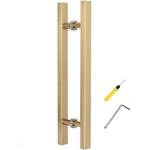 Buiten schuur deurgrepen met fittingen, moderne commerciële dubbelzijdige glazen schuifdeurgreep, ingang push pull deurgreep/goud/120 cm, 47,2 inch