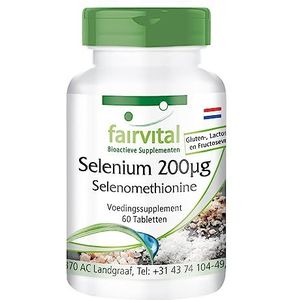 Fairvital | Seleen 200µg tabletten (selenium) - selenomethionine - HOOG GEDOSEERD - 60 tabletten - schildklier
