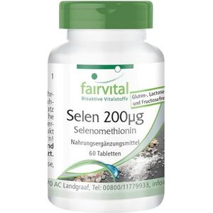Fairvital | Seleen 200µg tabletten (selenium) - selenomethionine - HOOG GEDOSEERD - 60 tabletten - schildklier