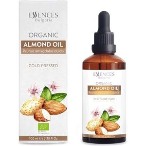 Essences Bulgaria Biologische Amandelolie 100ml | 100% Natuurlijke Koudgeperste Olie | Therapeutische Kwaliteit | Familiebedrijf | Massage Basisolie | Natuurlijke Vochtinbrengende Crème