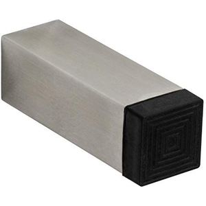 Gedotec Design wand-deurbuffer roestvrij staal deurstopper sterk hoekig | diepte: 78 mm | rubberen buffer zwart 9 mm | stopper voor wand- en vloermontage | 1 stuk - deurstopbuffer incl.