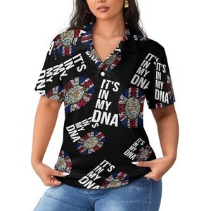 It's In My DNA Anguilla Flag dames poloshirts met korte mouwen casual T-shirts met kraag golfshirts sport blouses tops 4XL