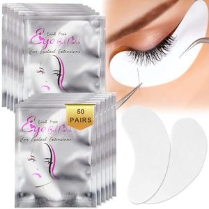 50 paar wimperverlengpads, oogpads voor wimperverlenging, wimperpads, ooggelpads, ooggelpads, voor professionele salon, individuele wimperverlenging (zilver)