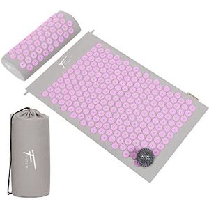Fitem acupressuur-set, acupressuurmat + kussen + tas + massagebol, verlicht pijn in rug en nek, spierontspanning