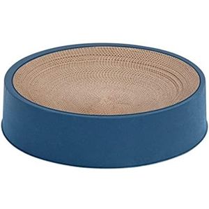 Krabplank Kattenkrabplanken Ronde Kat Speelgoed Scratcher Meubels Protector Golfkarton Boord Antislip Kitten Bed Sofa Nail Scratcher Guard Scratch Kattenkrabpalen Krabkarton Katten(Blue)