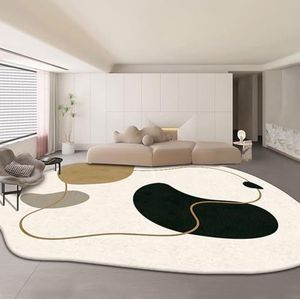 NBHDWF Onregelmatige gebogen lijnen Area Rugs, zachte antislip tapijt duurzaam voor woonkamer slaapkamer hal eetkamer, avocado groen (Color : A, Size : 80 * 160cm)