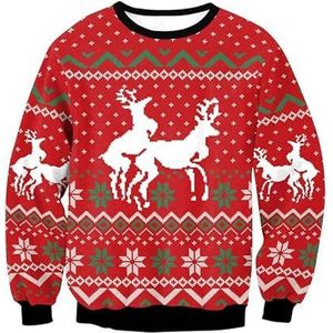 keepmore Heren lelijke kerst sweatshirt unisex kersttrui 3D dier shirt top trui, #14, XL