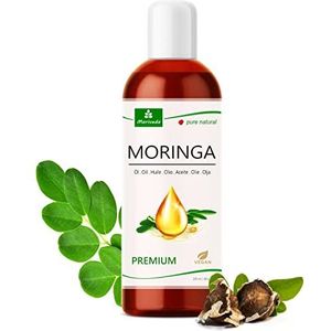 Moringa Olie Premium 100ml - eerste persing van zongerijpte oleifera zaden - verzorging voor huid, haar, wonden en littekens anti-aging, eetbare olie van MoriVeda