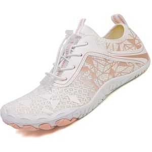 Geaard Barefoot Schoenen Schoenen Schoenen voor Vrouwen Mannen, Comfortabele Ademende Waterschoenen, Antislip Strand Outdoor Running Sneakers, 8505 Wit, 42 EU