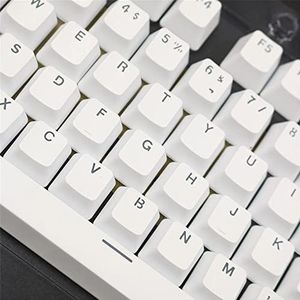 Toetsenbord voor mechanisch toetsenbord compatibel voor MX-schakelaars Verlichting Key Caps Shot Dubbele Shot Ondersteuning Led Verlichting Toetsenbord voor OEM-profiel (Totaal 105 Keycaps) (wit)
