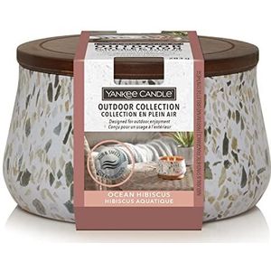 Yankee Candle Citronella kaars voor buiten | Ocean Hibiscus middelgrote kaars | Brandtijd: tot 24 uur | Outdoor Collectie (1685995E)