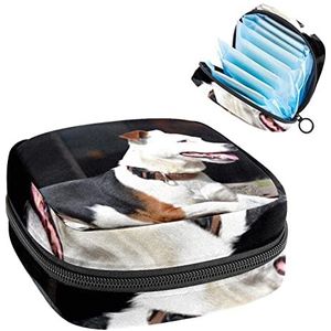 Leuke hond patroon periode zakje draagbaar,Tampon opbergtas voor maandverband, Meerkleurig, 4.7x6.6x6.6 in/12x17x17 cm