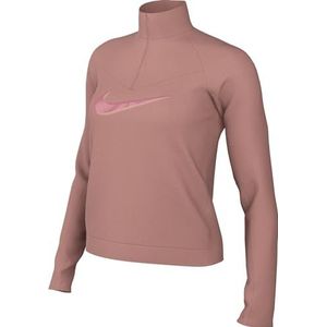 Nike Dames Top W Nk Df Swoosh Hbr Hz Pacer, Red Stardust/Fierce Pink, FB4687-618, 2XL