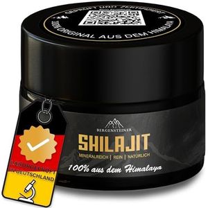 Bergensteiner® Shilajit Original Himalaya | 50 g | 100% pure Mumijo Shilajit-hars (hoge dosering) | rijk aan fulvinzuur | 85+ mineralen en sporenelementen | laboratoriumgetest in Duitsland