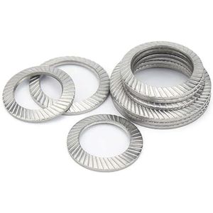 Stervormige tandborgringen, 10/50 stuks 304 roestvrijstalen schijfveer gekarteld M2.5-M16(50pcs M3)