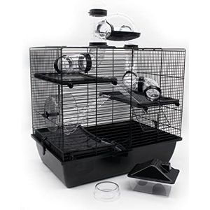 ZooPaul Knaagkooi Rufus zwart 45x50x33cm kooi hamster muis racemuis accessoires NIEUW