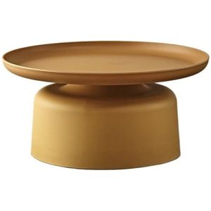 Salontafel Nordic eenvoudig klein koffiehuis met bank bijzettafel moderne balkon erker ronde tafel slaapkamer hoektafel Woonkamermeubel (Color : Amarillo, Size : F)