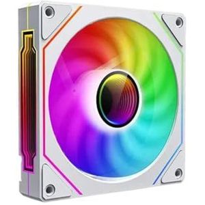 QPSJXN 120 mm -argb-case ventilator voor PC -koeling met 4-pins en 3-pins 5V -compatibiliteit (White Reverse)