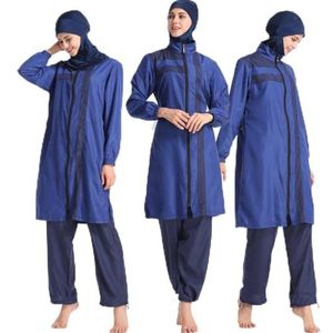 Ziyimaoyi Bescheiden badmode met hijab afneembaar, moslim badpak islamitische bescheiden badmode strandkleding volledige lengte badmode