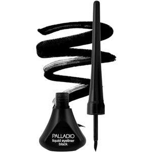 Palladio Vloeibare Eyeliner, Hoog Gepigmenteerde en Waterproof Eyeliner, Voor Intense Oogdefinitie, Vlekvrije Vloeibare Eyeliner, Inclusief Handige Greep en Fijne Viltstift Applicator voor Eyeliner, Black