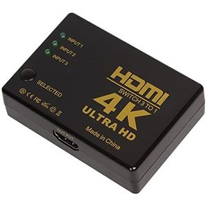 Mini-videomixer, Pro-switcher, 4K * 2K 1080P HDMI-compatibele videosignaalsplitter 3 ingang 1 uitgang Switch Switcher for DVD / PS4 / HDTV met brede compatibiliteit, eenvoudig in te stellen