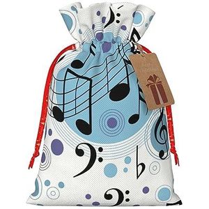 Polka Dot Muziek Note Print Xmas Wrapping Voor Alle Soorten Vakantie Trekkoord Kerst Gift Zakken Assortiment