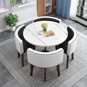 XIANGLV Eettafelset voor 4 vergaderzalen tafel ronde tafel en stoelen eetkamer tafel set voor 4 kleine ronde eettafel ronde keukentafel cirkel keukentafel (A15,80x80x75cm)