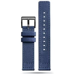 Jeniko Canvas Horlogeband 18mm 20mm 22mm Kaki Horlogeband Quick Release Polsband For Vervanging Horlogeband For Mannen (Color : Navy blue 2, Size : 22mm)