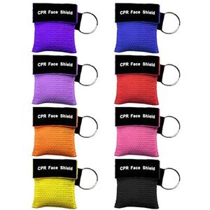 8 stuks ademhalingsmasker met sleutelhanger, Cpr-masker, ademhalingsapparaat, verstikkingsreddingsapparaat, mond-tot-mond-beschermings-noodapparaat, verzorgingsuitrusting