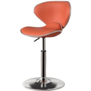 ergonomische stoel Lederen Runner Bar Stoellift Ijzeren Rug Bar Stoel Receptie Zwart En Wit Effen Kleur Bar Schijf Kinderstoel ontbijtkruk(Orange,B)