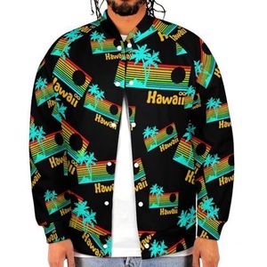 80s Retro Vintage Hawaii Grappige Mannen Baseball Jacket Gedrukt Jas Zachte Sweatshirt Voor Lente Herfst