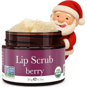 Beauty By Earth Lippenpeeling, berry flavor - schrobben biologische suiker scrubs, peeling voor droge gebarsten lippen, mannen en vrouwen (1 bakje)