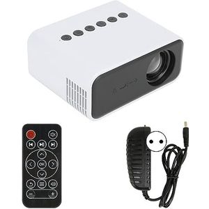 Smartphone-projector, 1080P Videoprojector 4,3 X 3,5 X 2 Inch met Afstandsbediening voor Laptop voor Smartphone (EU-stekker)